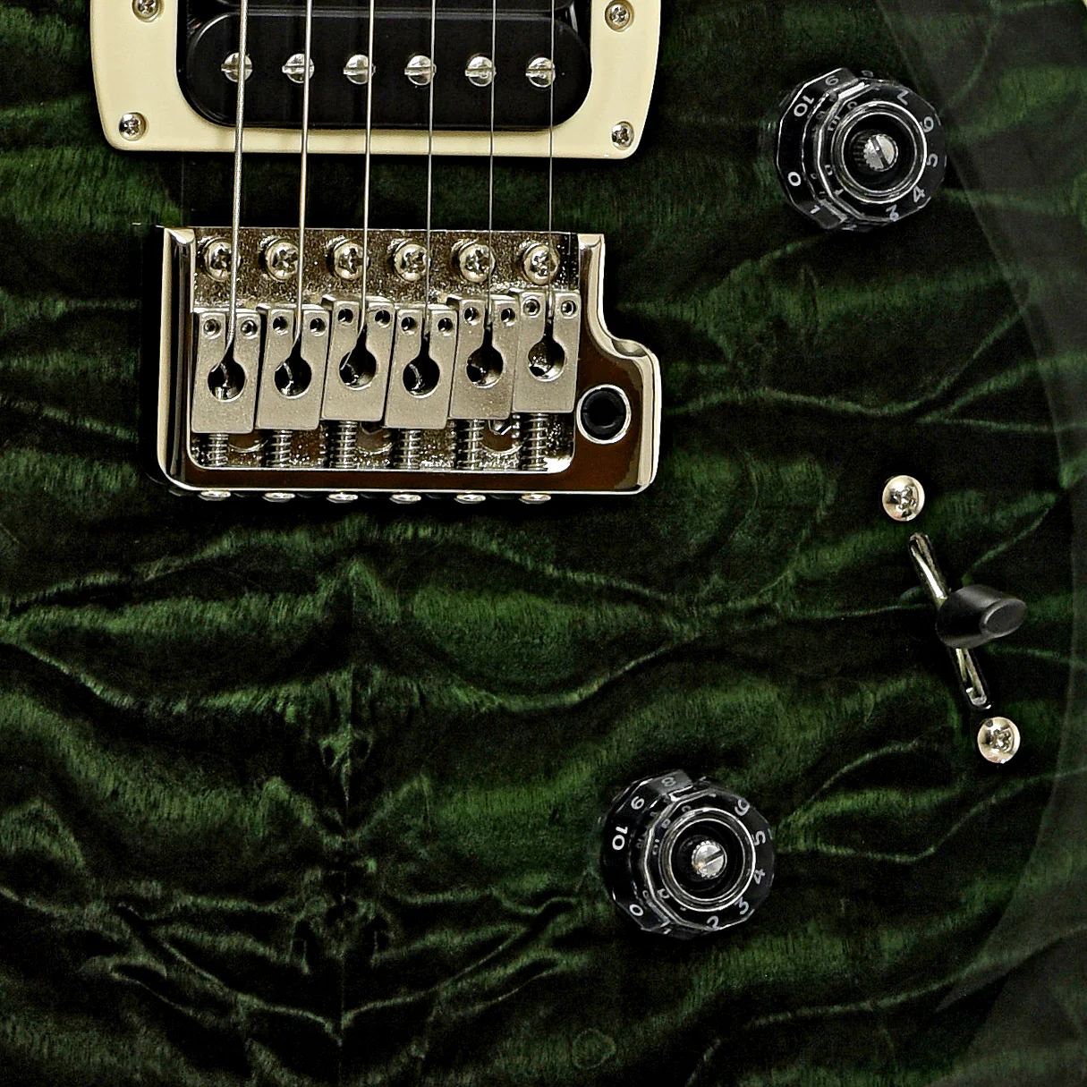 PRS SE Custom 24 Quilt Electric Guitar, Teal Black - Image 5
