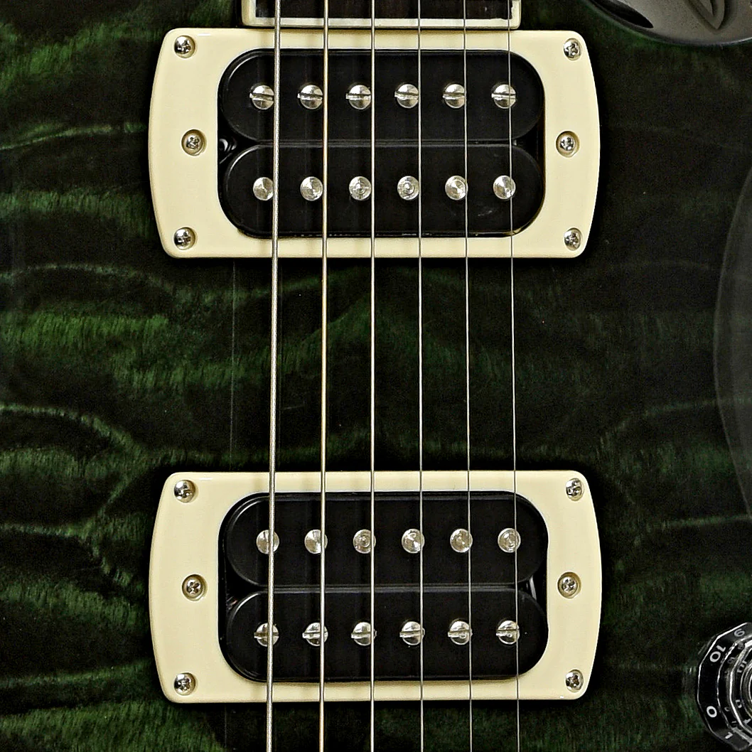 PRS SE Custom 24 Quilt Electric Guitar, Teal Black - Image 6