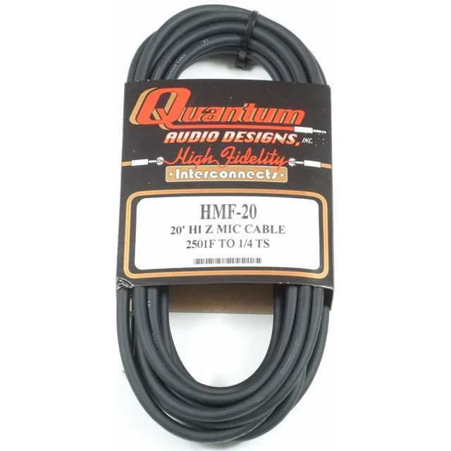 Quantum Audio Designs 1/4" Male to Screw-On Style Cable, 20' - Image 3
