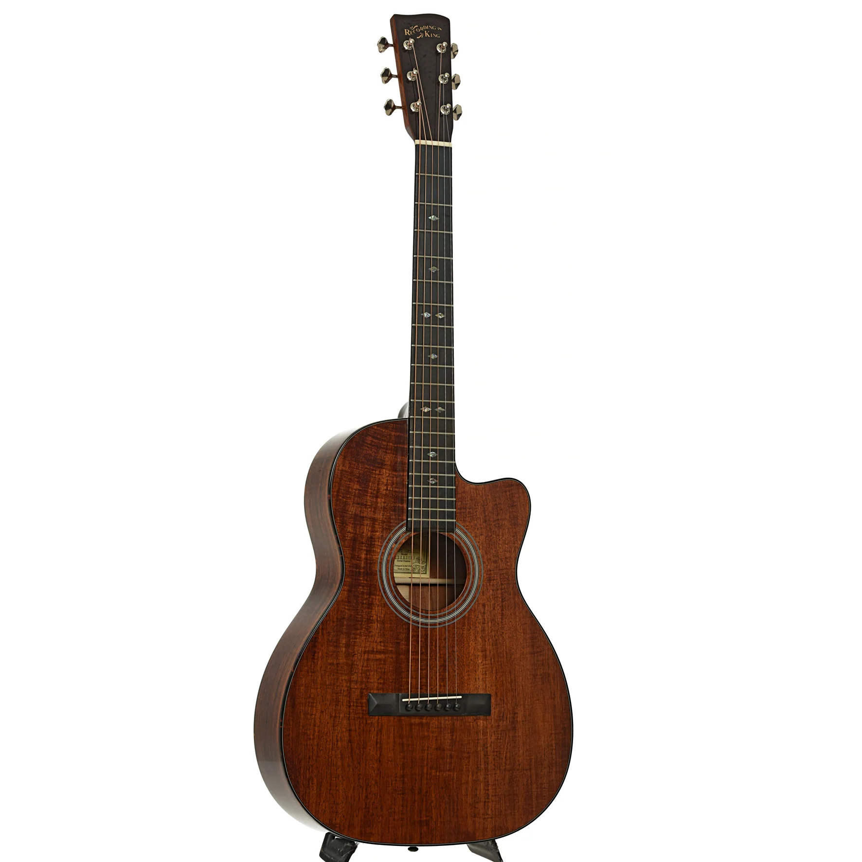 Recording King Koa 00 Cutaway Acoustic Guitar (2023) - Image 3