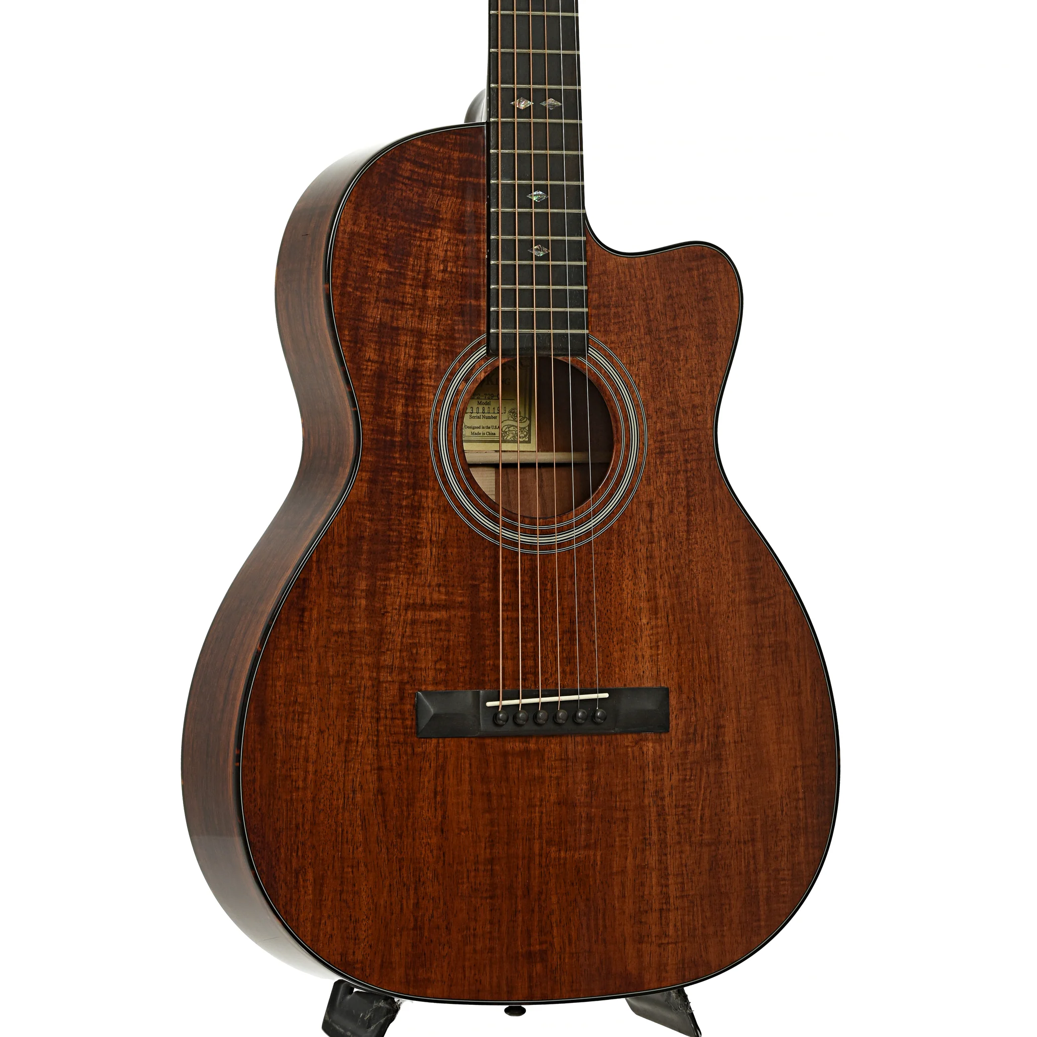 Recording King Koa 00 Cutaway Acoustic Guitar (2023) - Image 4