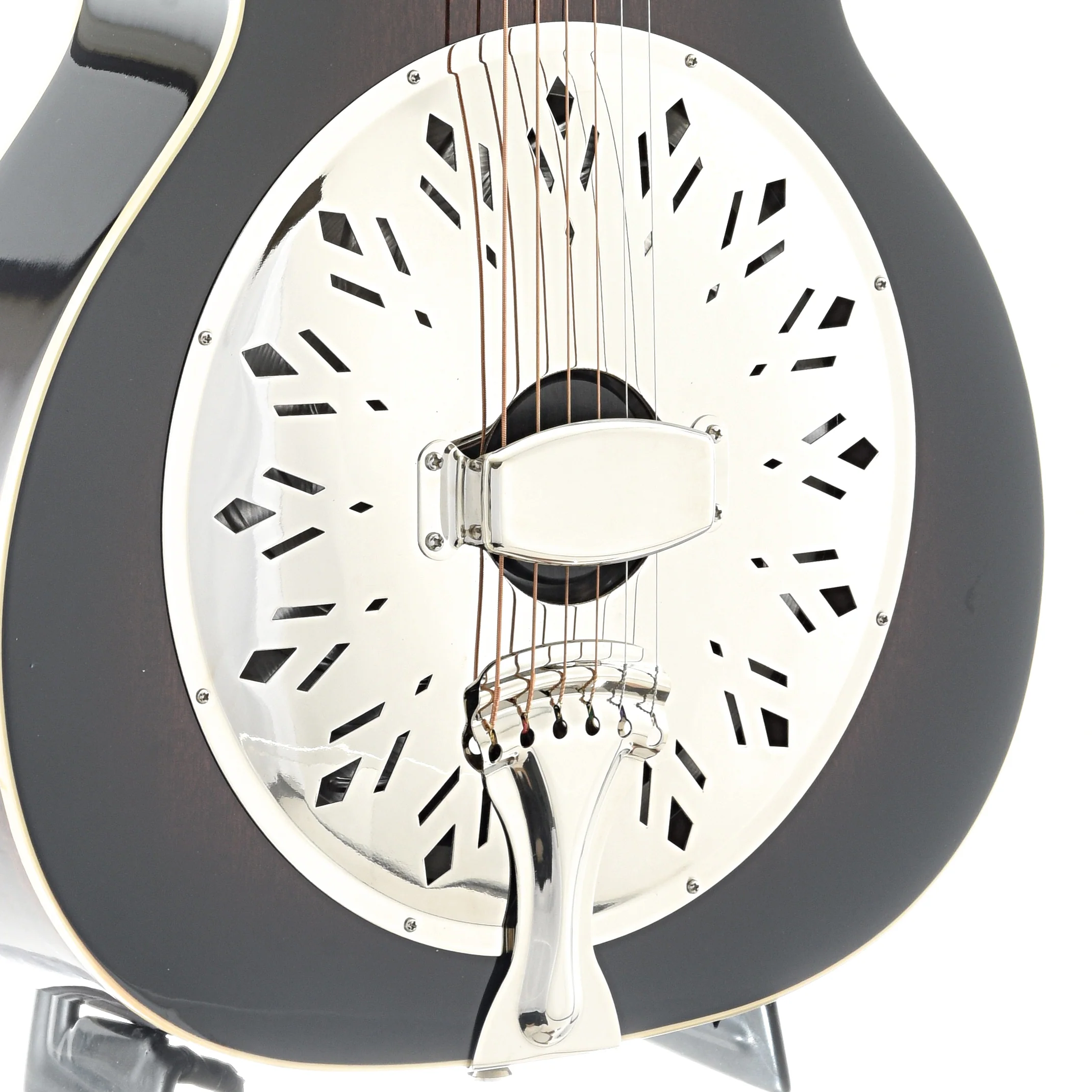 Recording King Rattlesnake Wood Body Roundneck Resonator Guitar with Fishman Pickup - Image 4