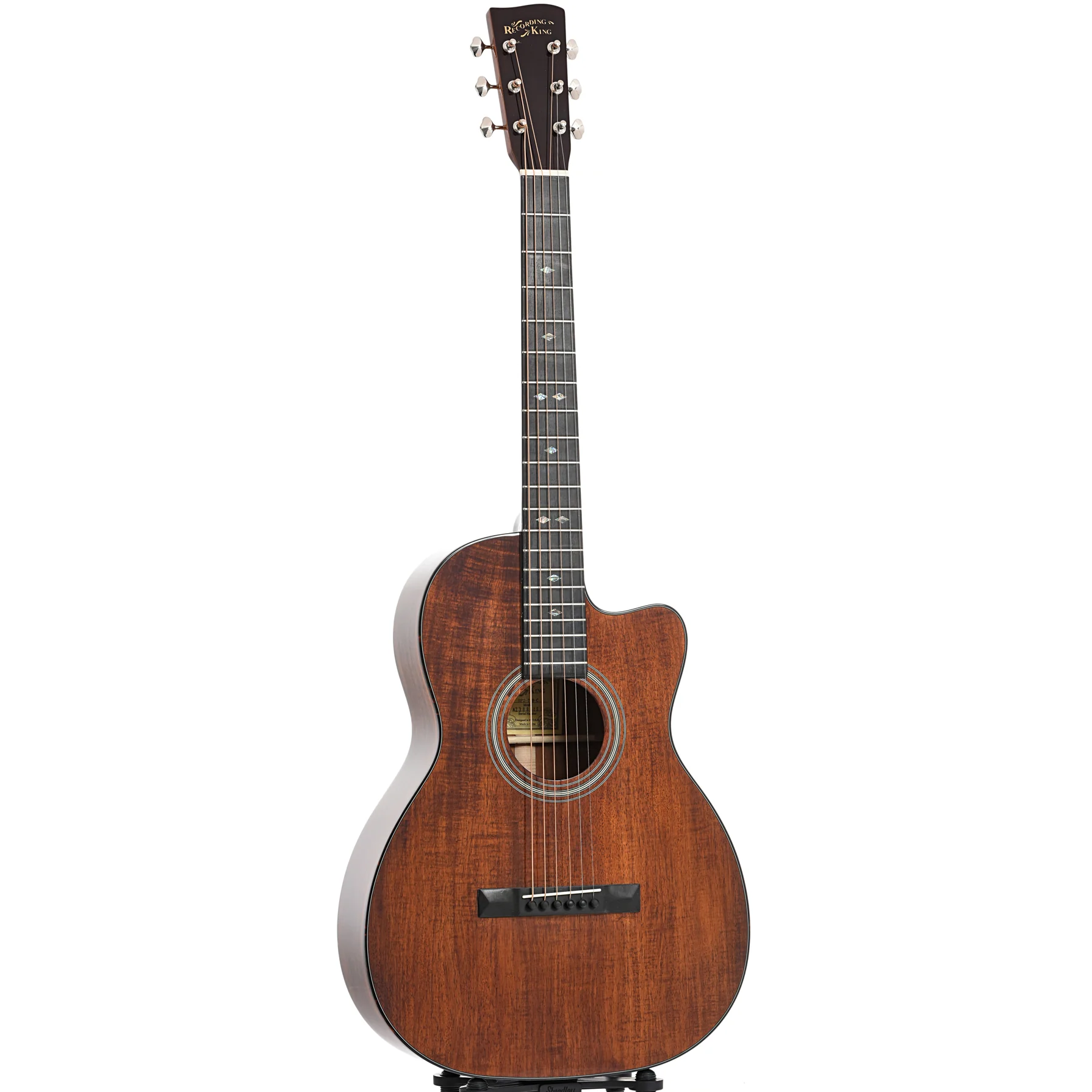 Recording King Tonewood Reserve Koa 00 Cutaway Acoustic Guitar - Image 4