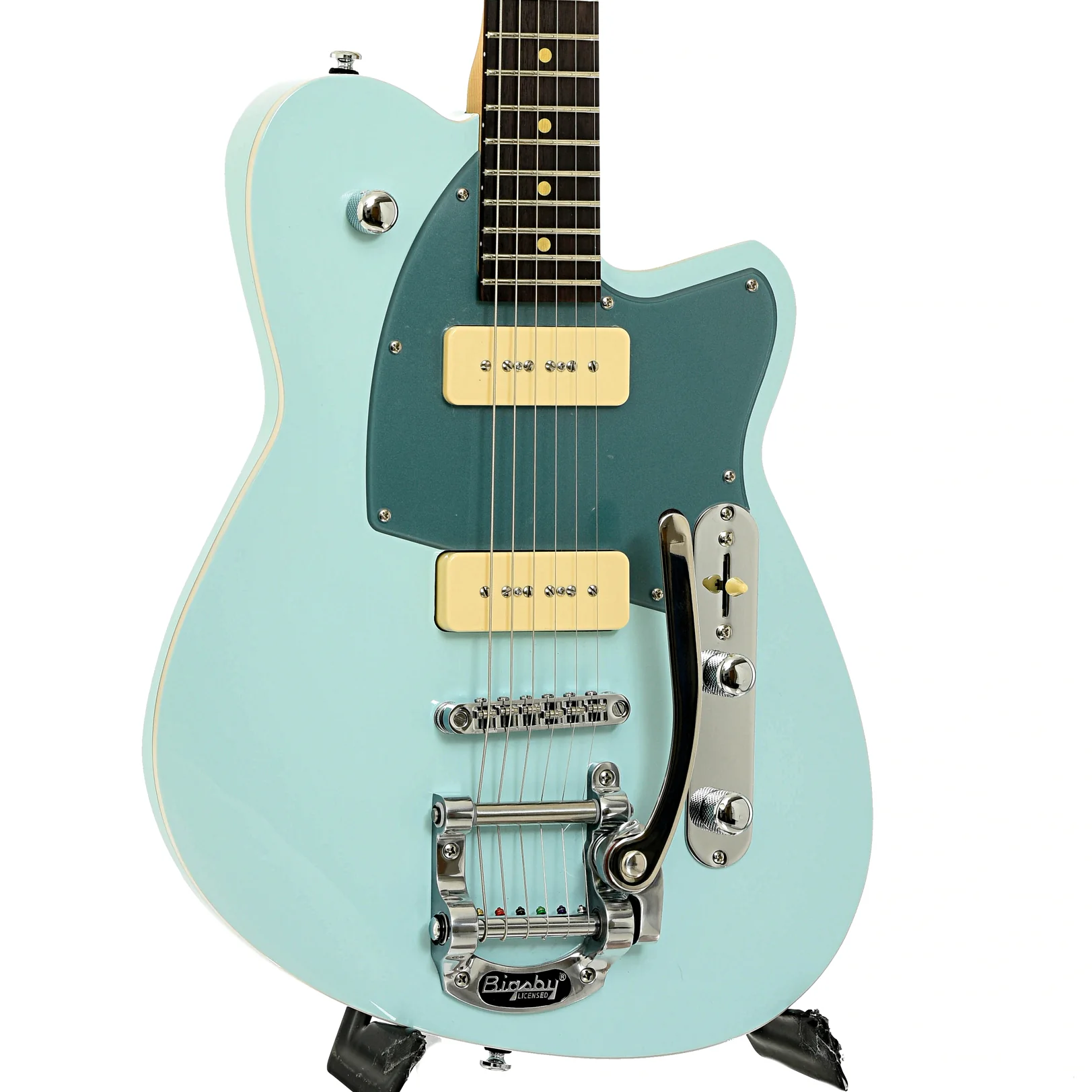 Reverend Charger 290 Bigsby Electric Guitar, Chronic Blue - Image 4