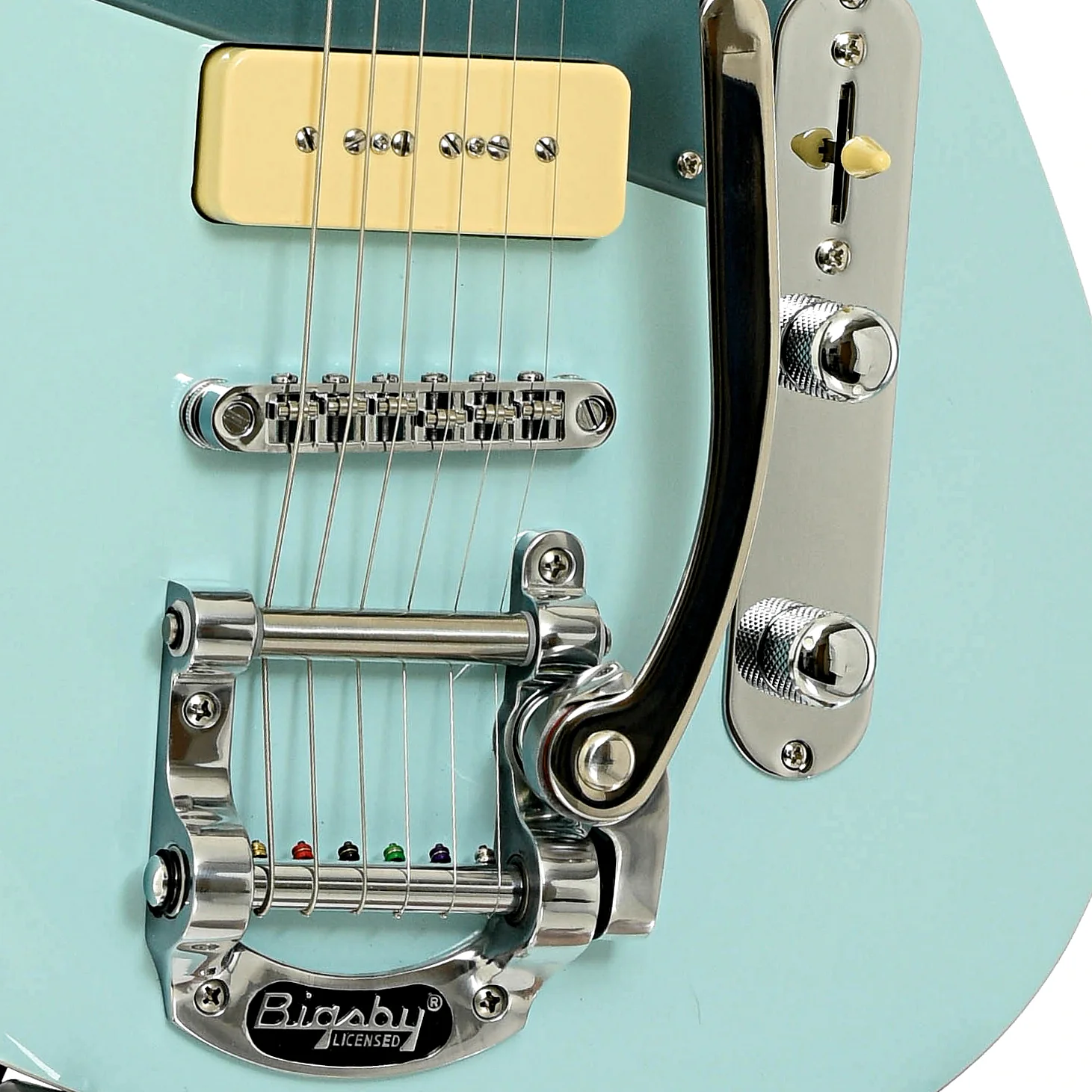 Reverend Charger 290 Bigsby Electric Guitar, Chronic Blue - Image 5