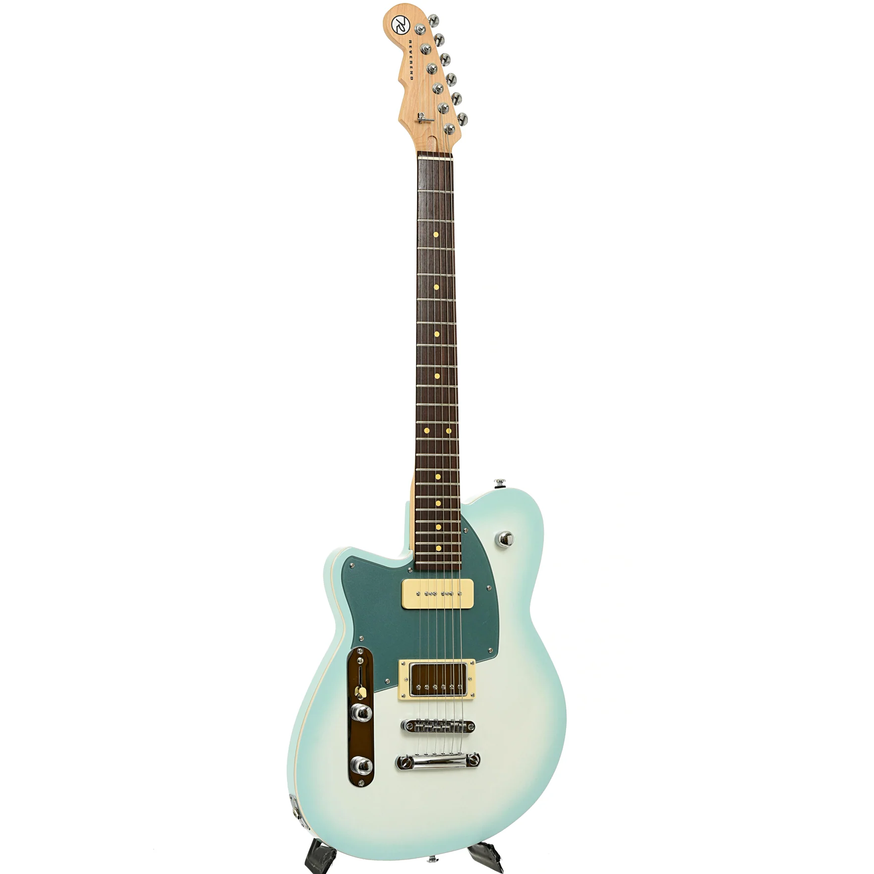 Reverend Double Agent OG, Left Handed Electric Guitar, Chronic Blue Burst - Image 3