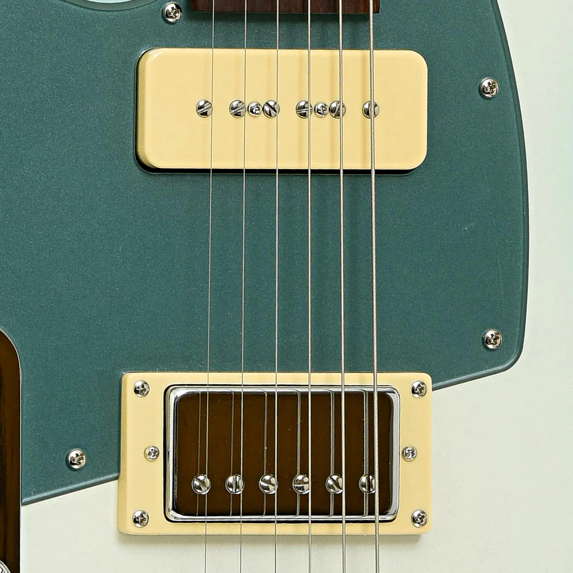 Reverend Double Agent OG, Left Handed Electric Guitar, Chronic Blue Burst - Image 6
