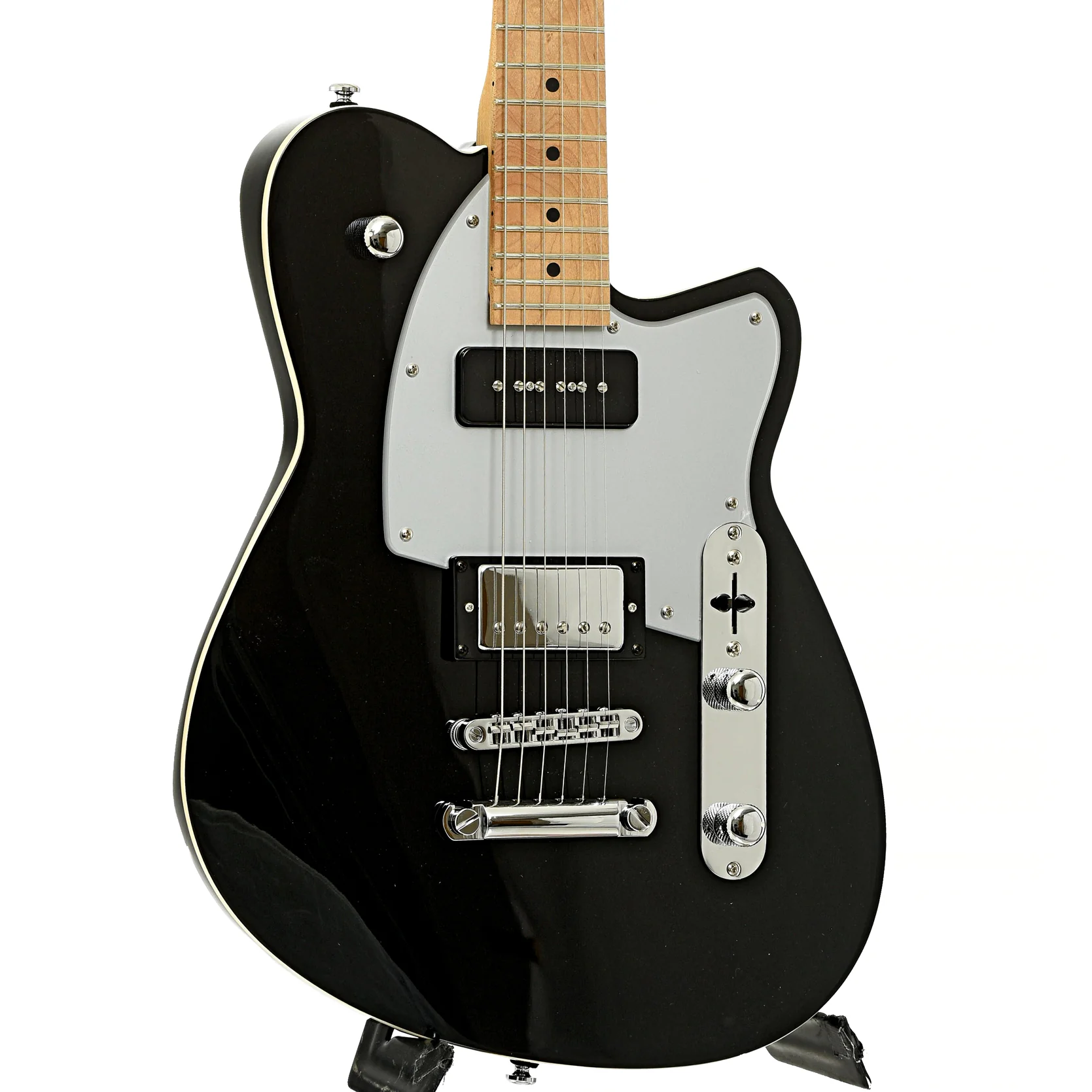 Reverend Double Agent OG Electric Guitar, Midnight Black - Image 4