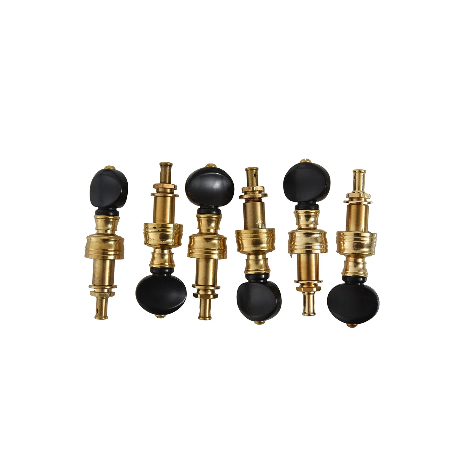 Rickard Cyclone 10:1 Banjo Style Guitar Gears, Set/6, Brass/Black Plastic - Image 2