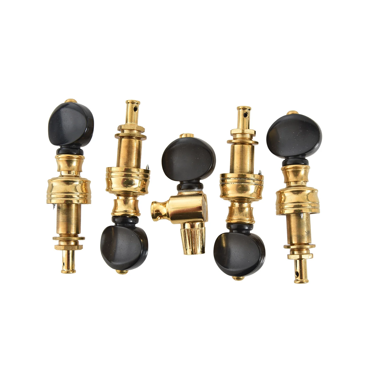 Rickard Cyclone 10:1 Banjo Tuners, Brass/Black Plastic, Set/5 - Image 2