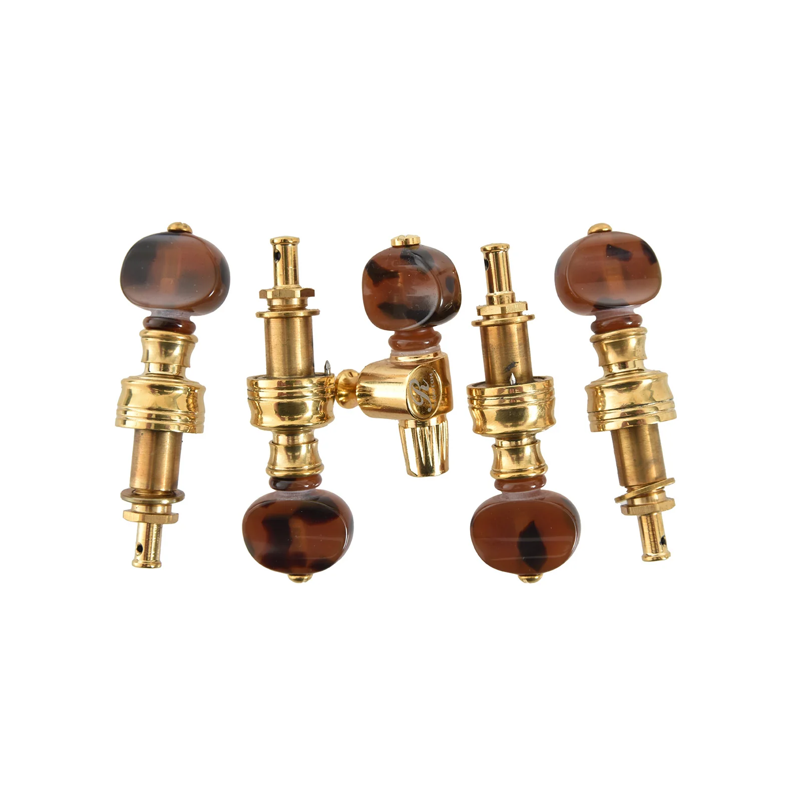 Rickard Cyclone 10:1 Banjo Tuners, Brass/Tortoise, Set/5 - Image 2