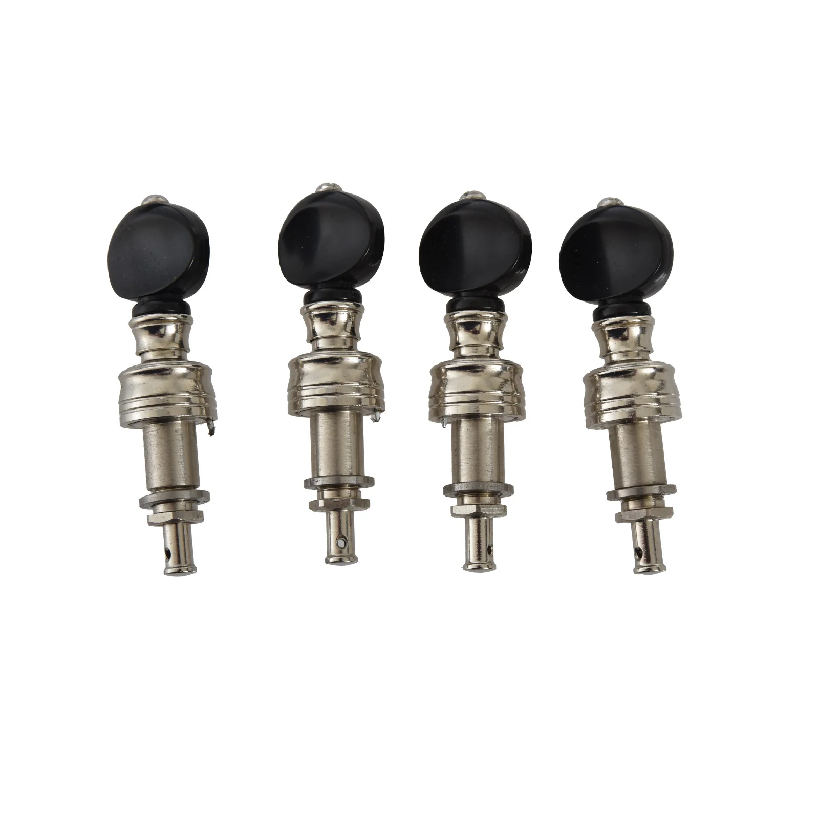Rickard Cyclone 10:1 Banjo Tuners, Nickel/Black Plastic, Set/4 - Image 2
