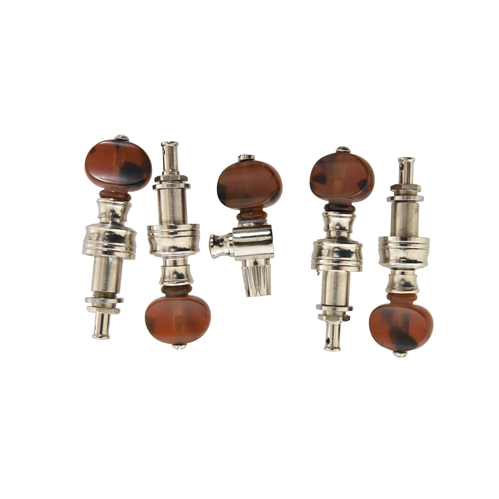 Rickard Cyclone 10:1 Banjo Tuners, Nickel/Tortoise, Set/5 - Image 2