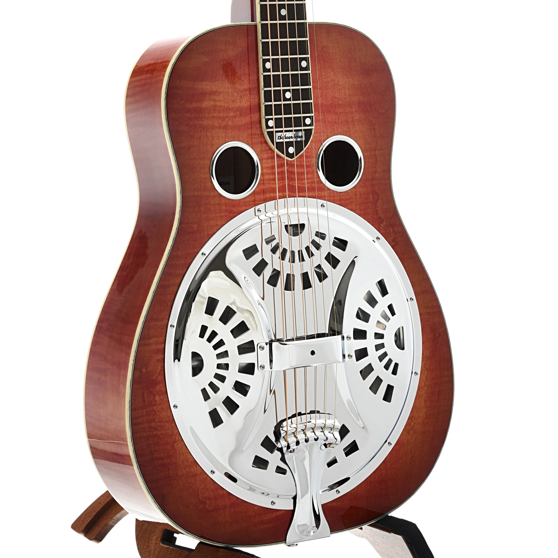 National Scheerhorn Squareneck Resonator Guitar & Case, Flamed Maple - Image 5