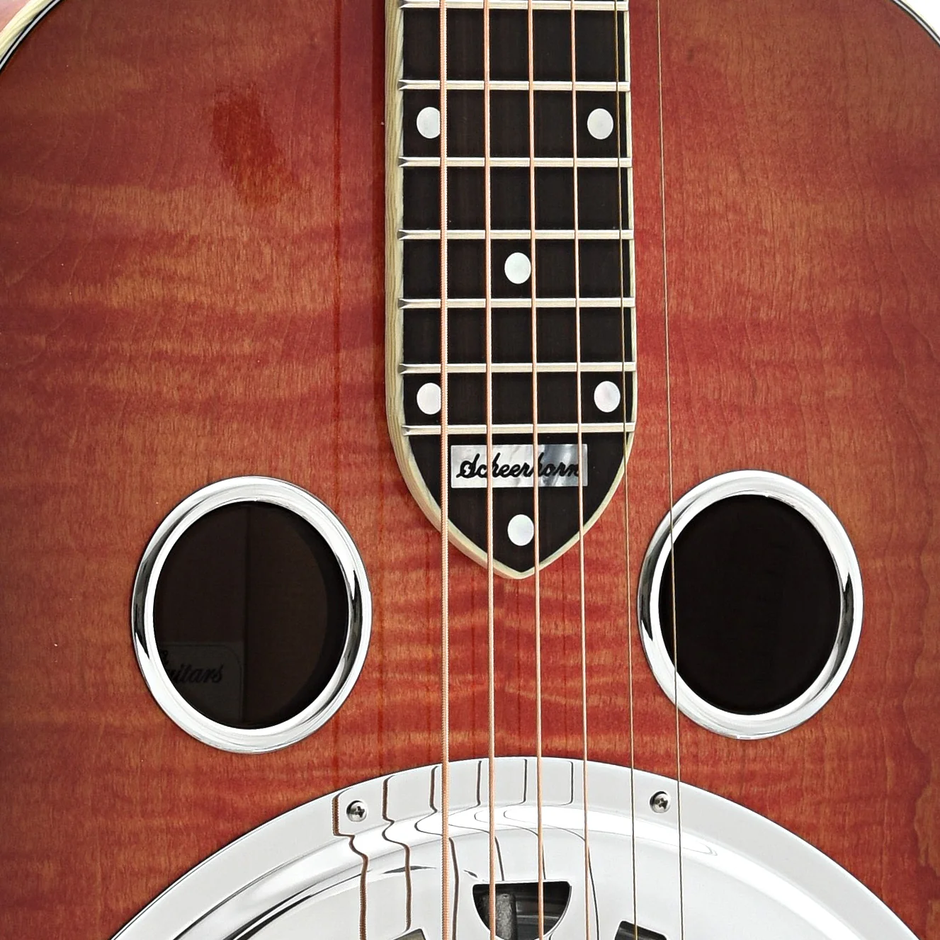 National Scheerhorn Squareneck Resonator Guitar & Case, Flamed Maple - Image 7