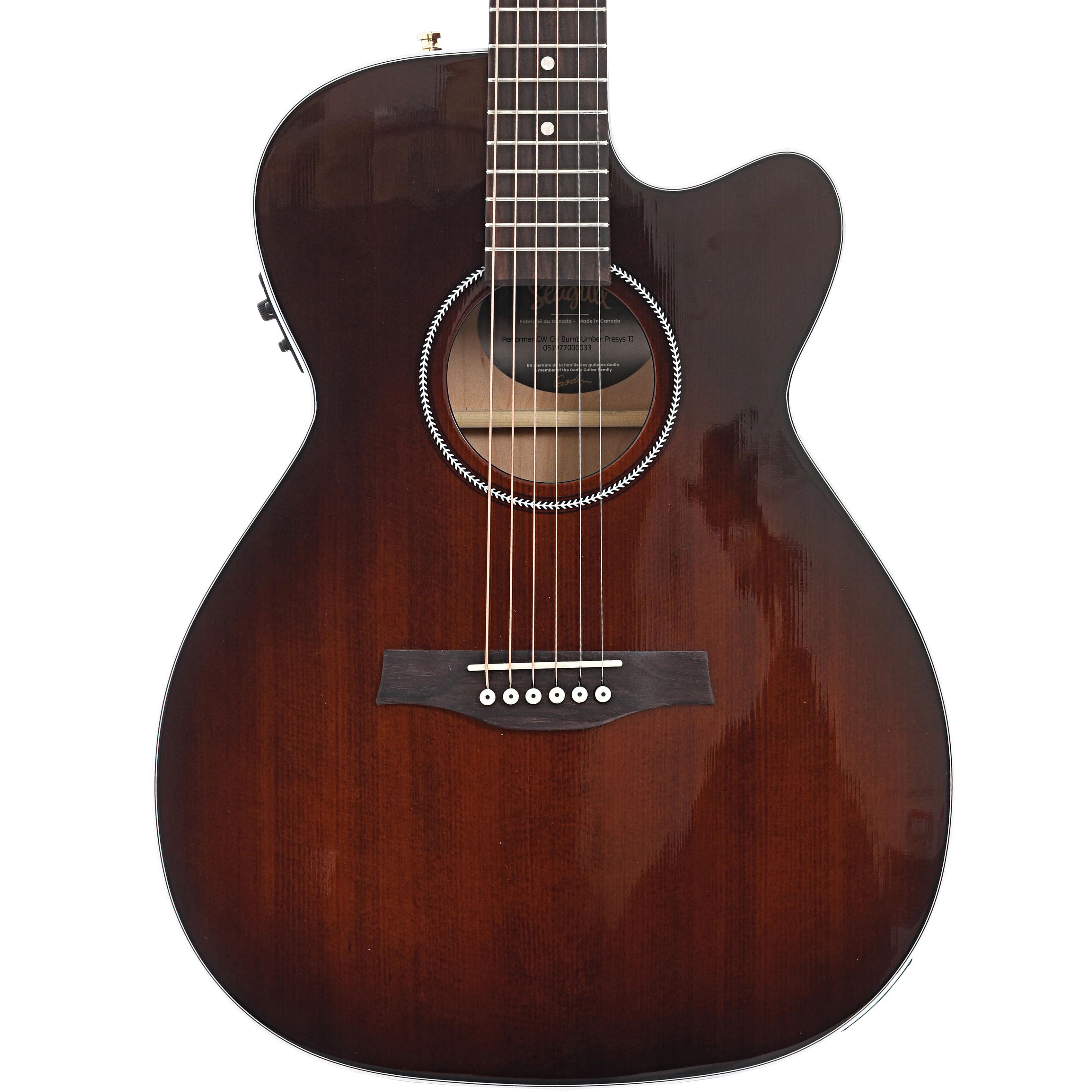 Seagull Performer Cutaway Concert Hall Burnt Umber Guitar & Gigbag - Image 2