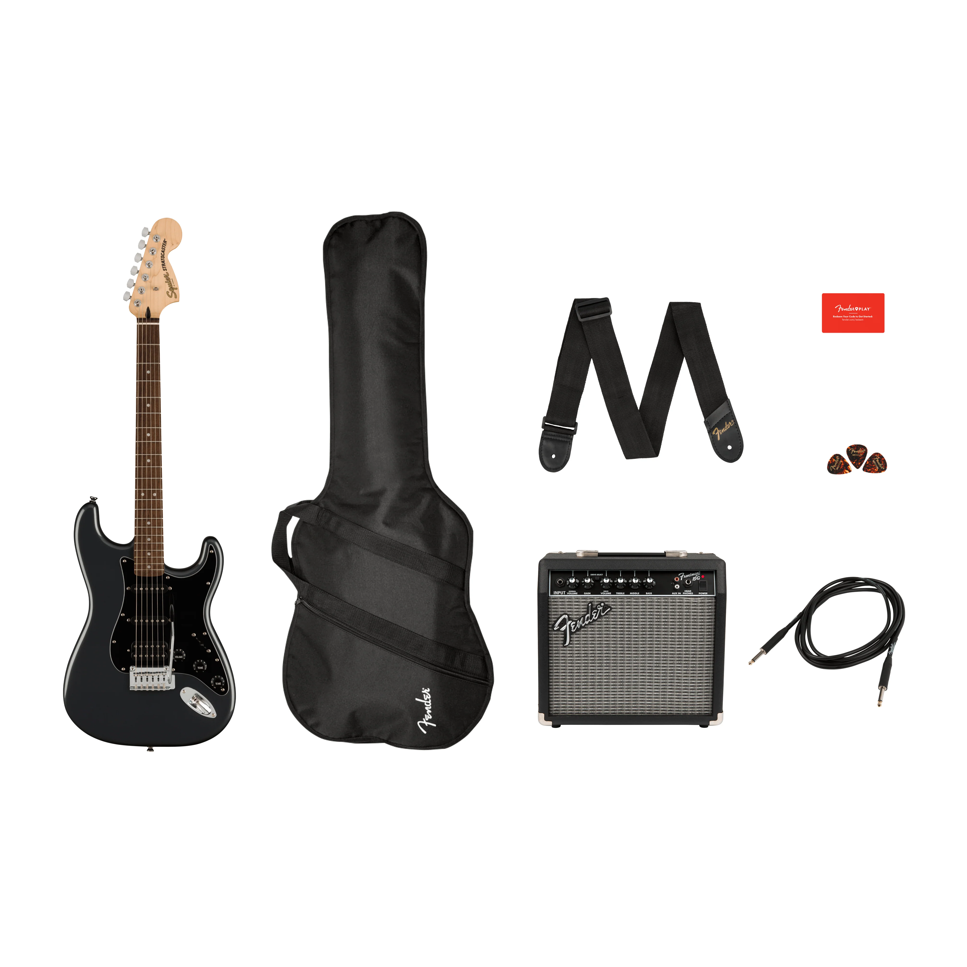 Squier Affinity Series Stratocaster HSS Pack, Charcoal Frost Metallic - Image 14