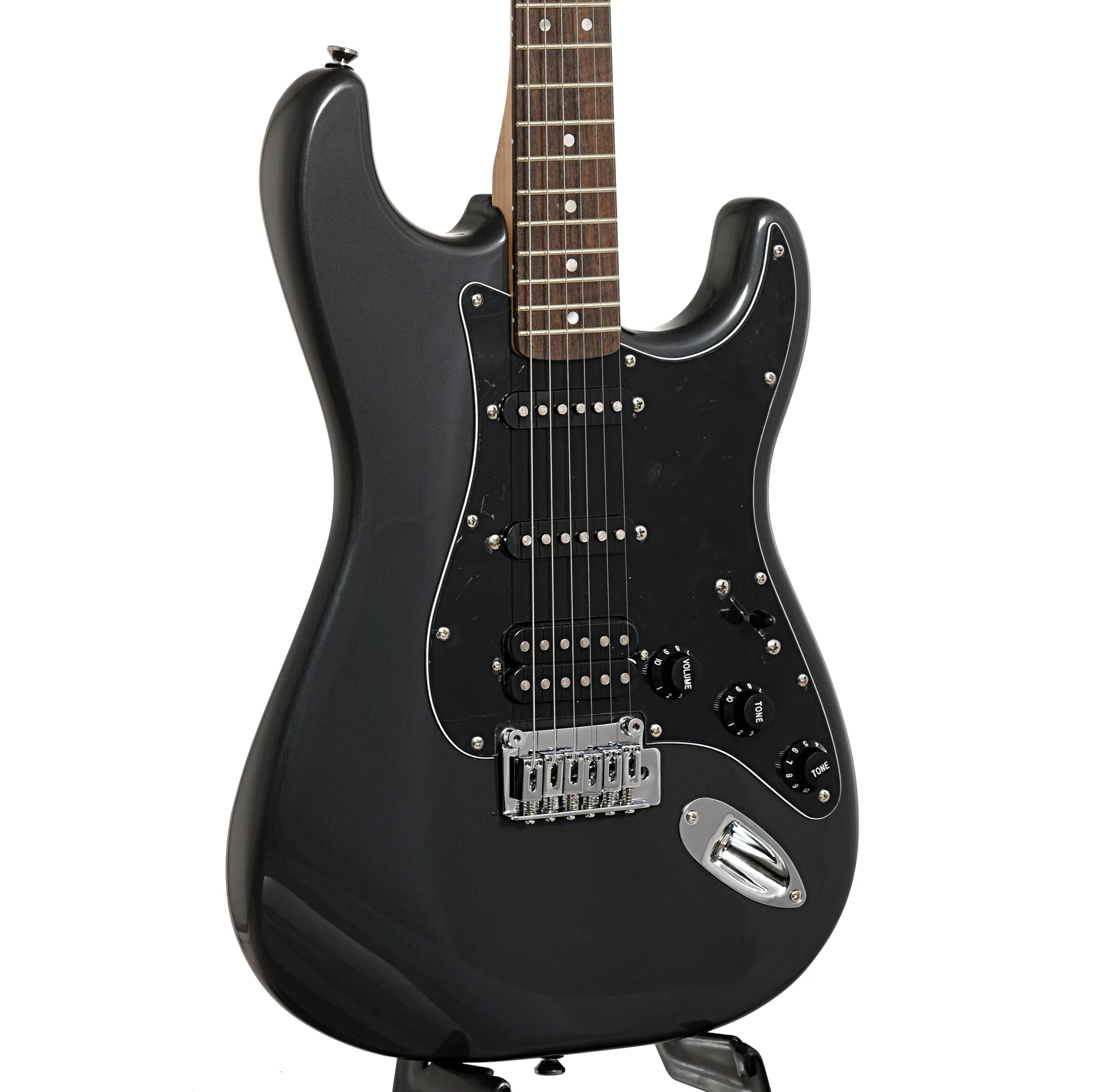 Squier Affinity Series Stratocaster HSS Pack, Charcoal Frost Metallic - Image 3