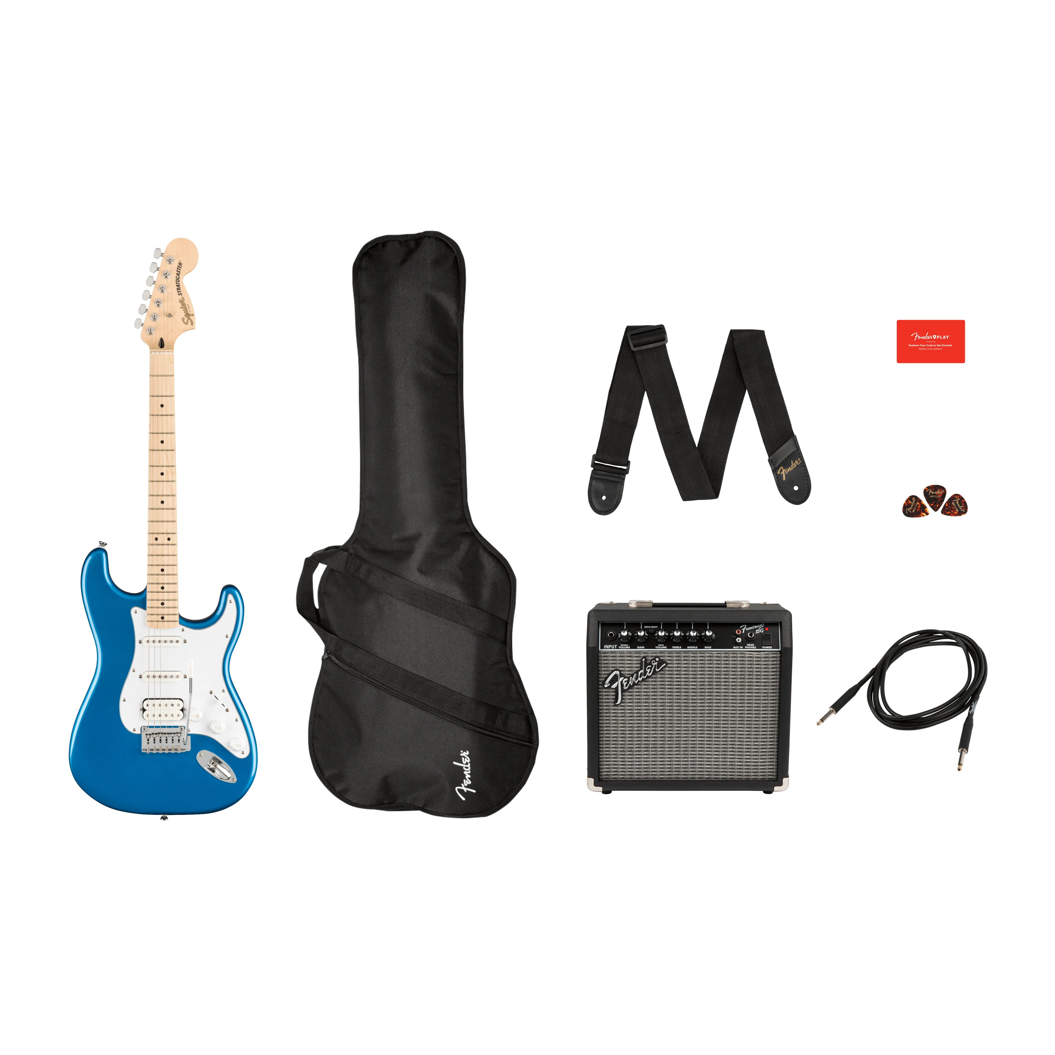 Squier Affinity Series Stratocaster HSS Pack, Lake Placid Blue - Image 14