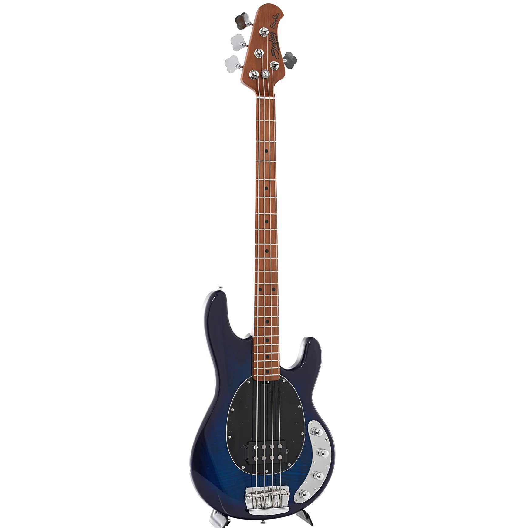 Sterling by Music Man StingRay34 Flamed Maple Electric Bass, Neptune Blue - Image 12