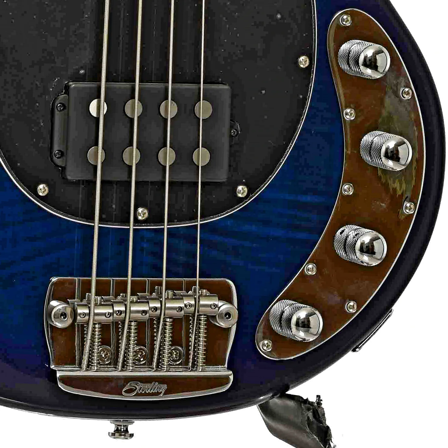 Sterling by Music Man StingRay34 Flamed Maple 4-String Bass, Neptune Blue (2022) - Image 5