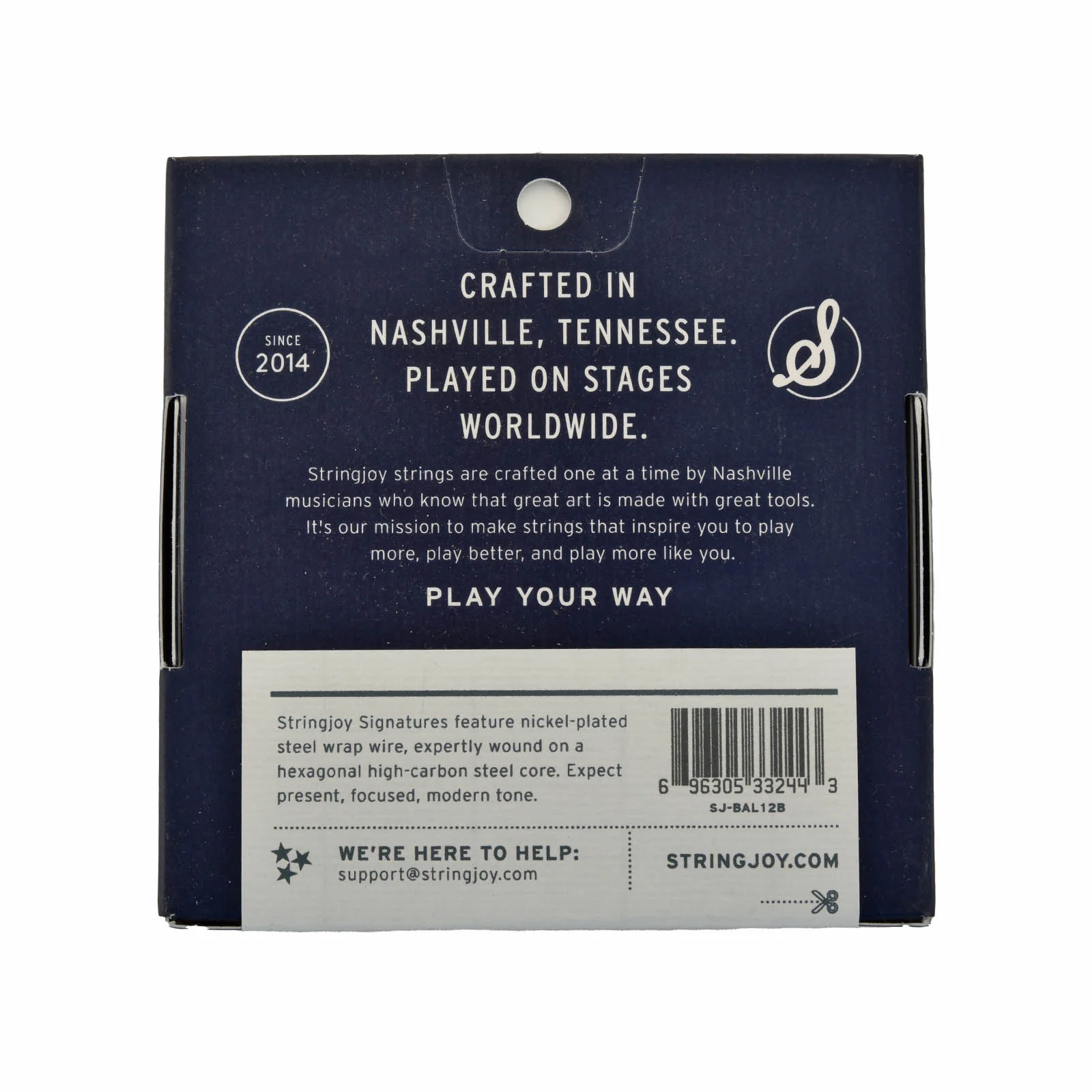 Stringjoy Signatures Baritone Balanced Super Light Gauge (12-58) Nickel Wound Electric Guitar String Set, 6 Strings - Image 3
