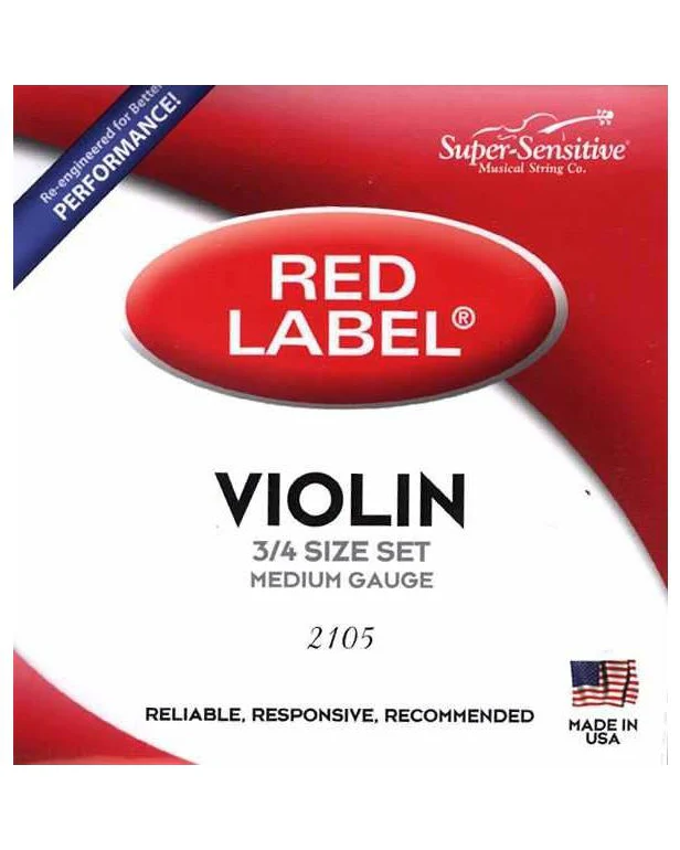 Super Sensitive 2105 Medium 3/4 Violin String Set - Image 2