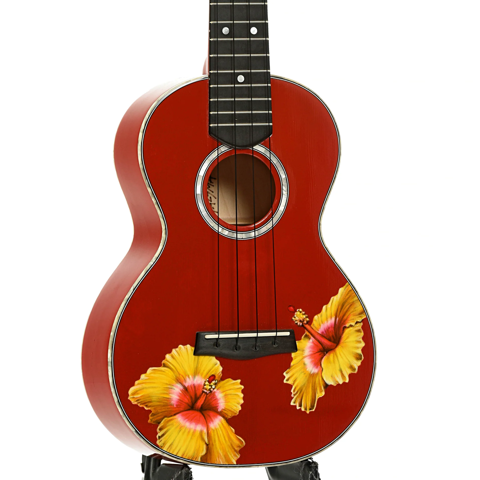 Talsma Super Concert Custom Hibiscus Ukulele (2008) - Image 4