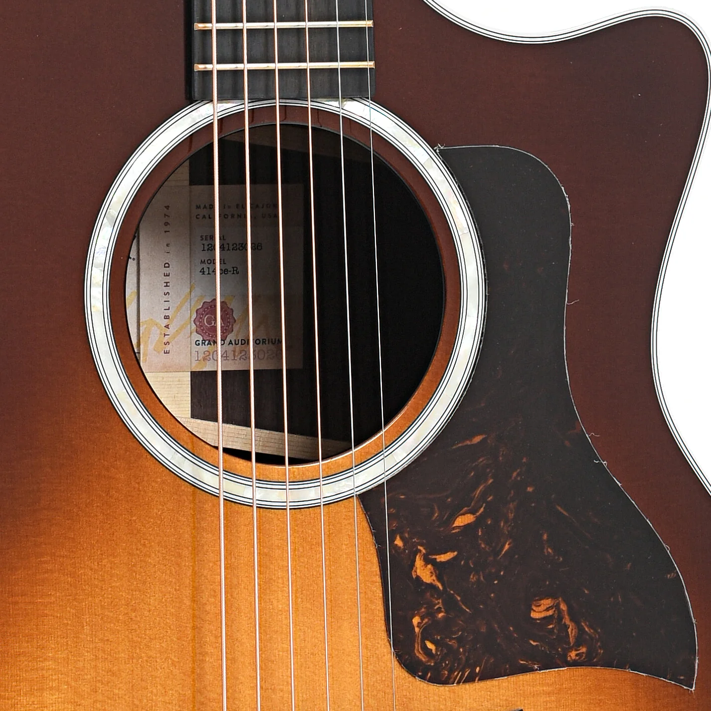 Taylor 414ce-R Acoustic-Electric Guitar & Case, Tobacco Sunburst - Image 6
