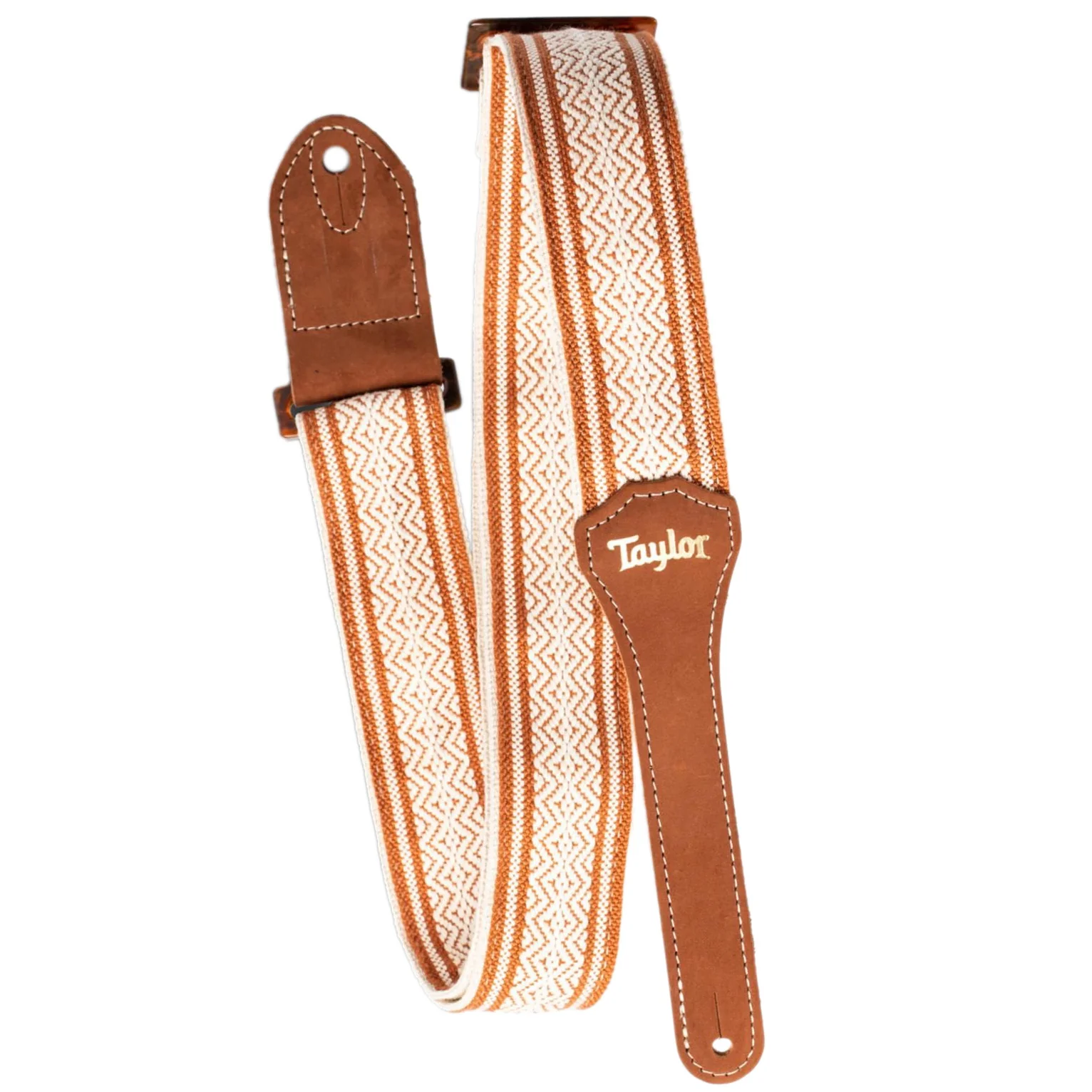 Taylor Academy 2" Cotton Guitar Strap, White/Brown - Image 2