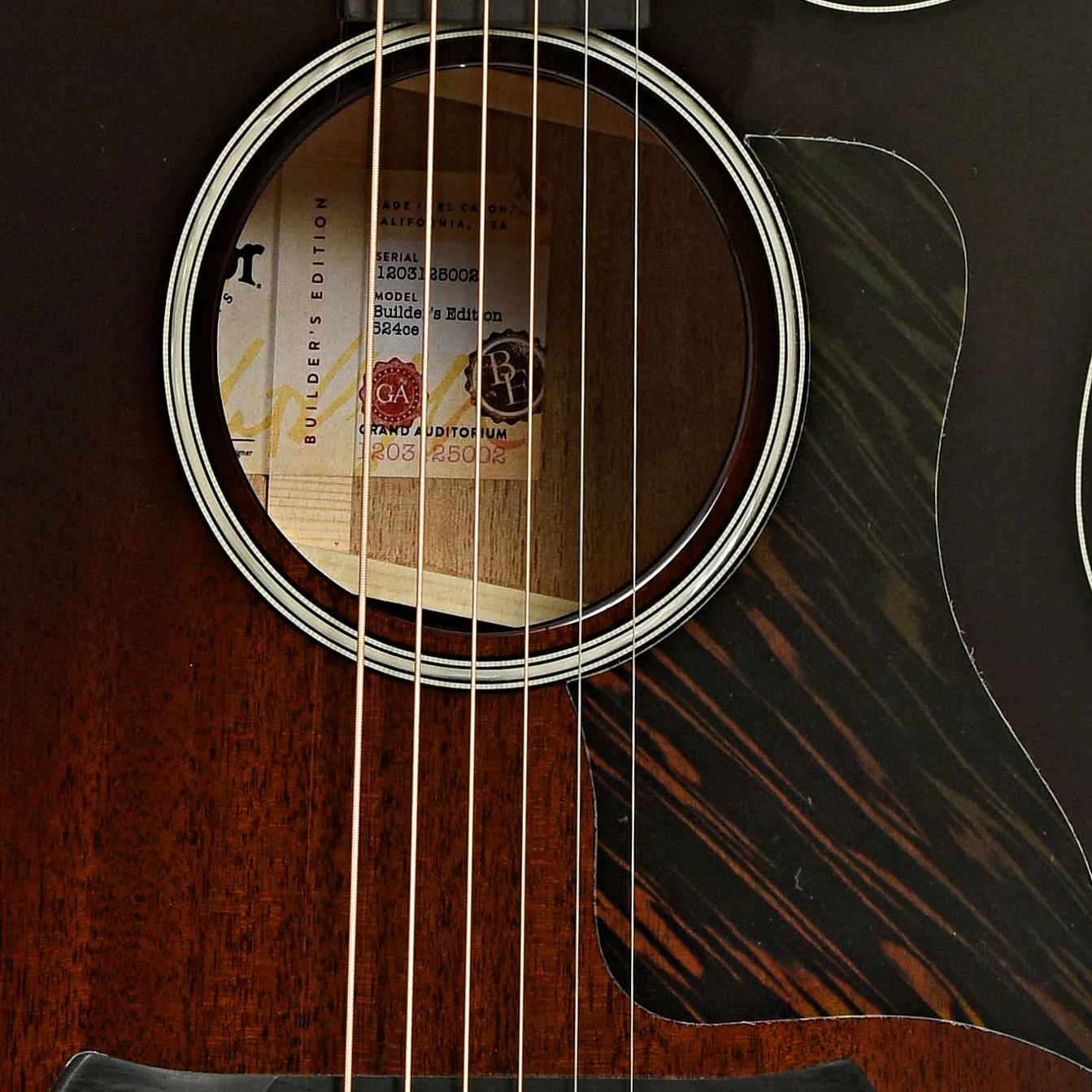 Taylor Builder's Edition 524ce Acoustic-Electric Guitar & Case - Image 6