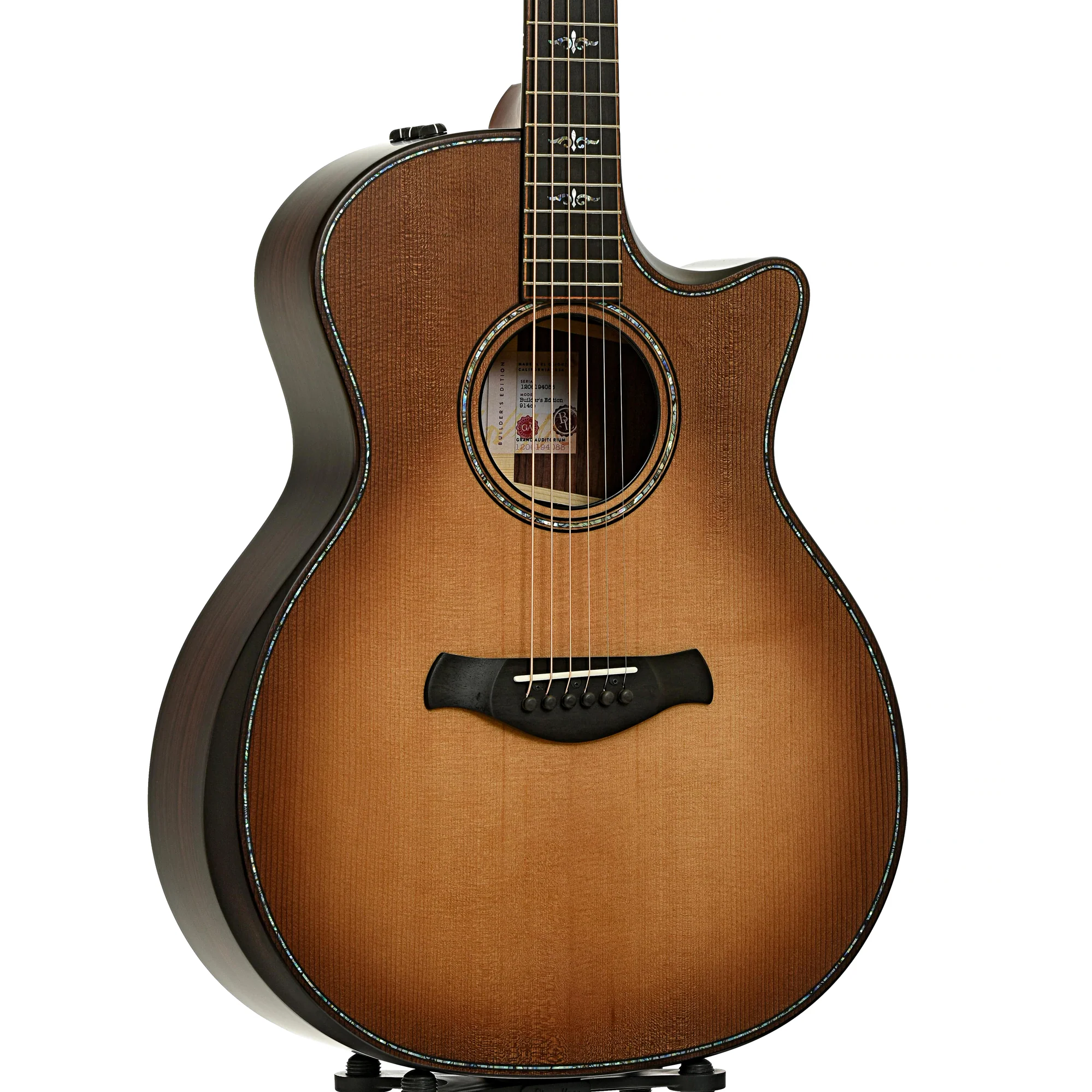 Taylor Builder's Edition 914ce Acoustic-Electric Guitar & Case, Wild Honey Burst Finish - Image 4