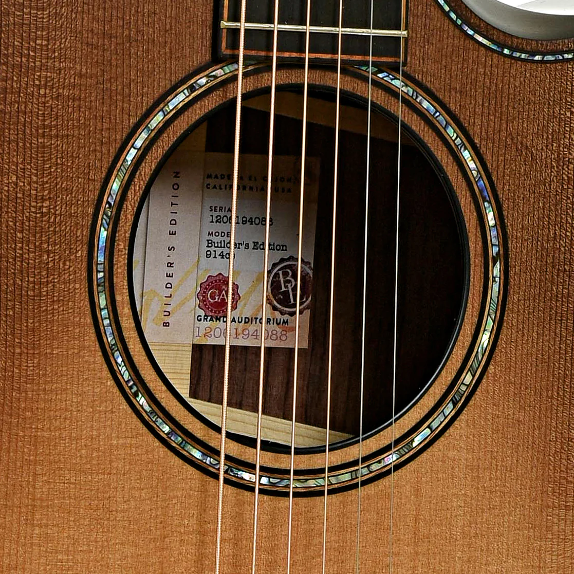 Taylor Builder's Edition 914ce Acoustic-Electric Guitar & Case, Wild Honey Burst Finish - Image 6