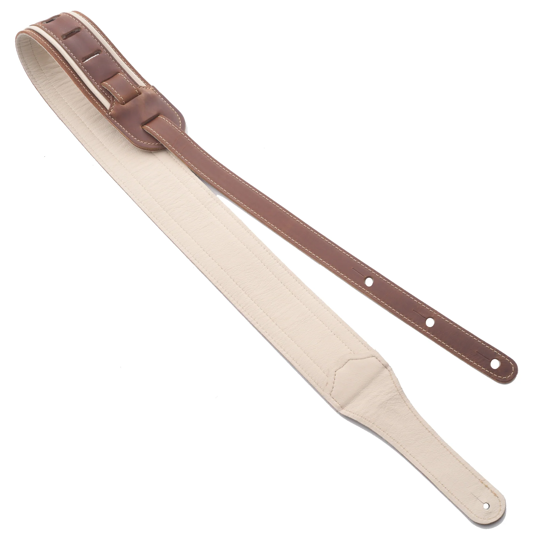 Taylor Element 2.5" Leather Guitar Strap, Brown/Cream - Image 2
