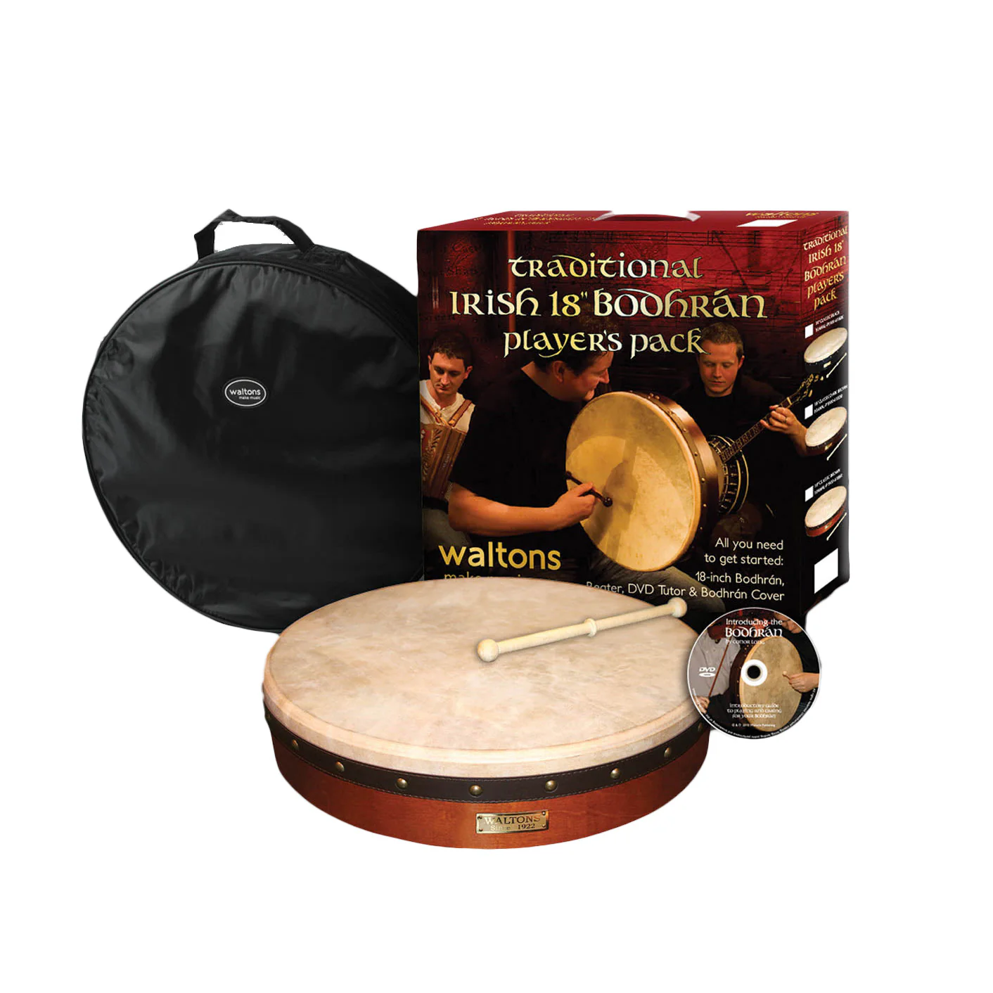 Waltons Plain 18" Bodhran Gift Pack