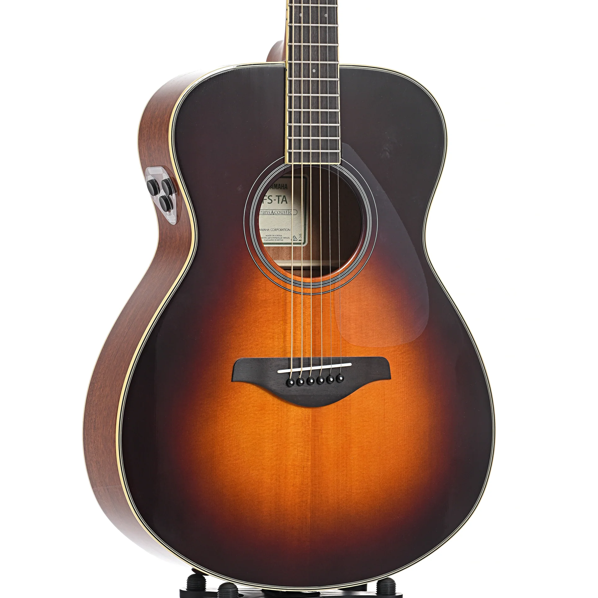 Yamaha FS-TA Brown Sunburst TransAcoustic Guitar - Image 4